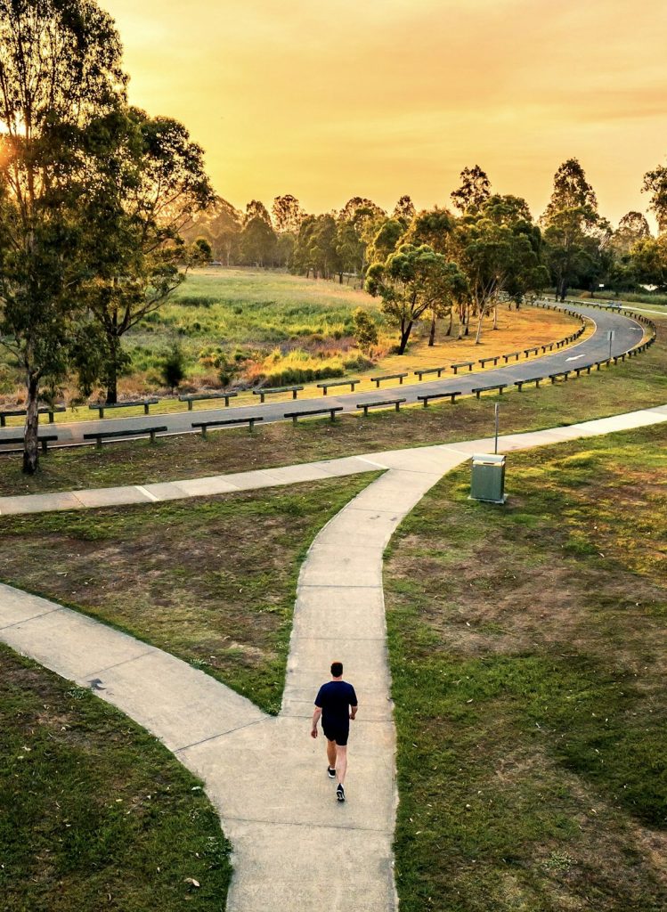 Sunset view at Logan River Parklands in Queensland, Australia.