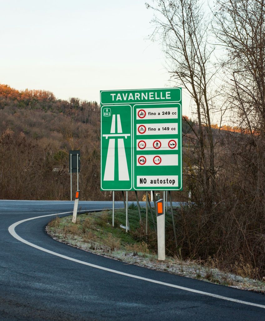 Tavarnelle Val di Pesa road sign.